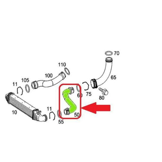 Tuyau De Refroidissement Intermédiaire Turbo – Compatible Mercedes Classe E W211 220 CDI, Référence OEM 2115284182 / A2115284182, Qualité Renforcée Kevlar