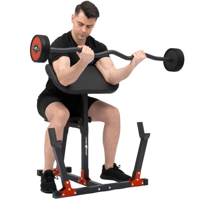 Marbo Sport MH-A101 2.0 Curl Banc Pult Scott – Série Home, Fabriqué En UE Pour Musculation Maison