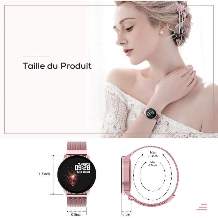 NAIXUES Smartwatch Montre Connect e IP67 pour Femmes Montre de