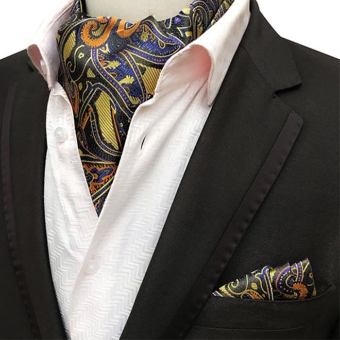 Set Cravate Soie Jacquard Violette/noire + Boutons Manchette + Mouchoir - Fait Main En France, 4 Pièces