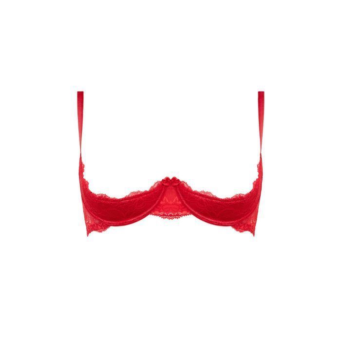 Soutien-gorge à quart de bonnets en dentelle Marzia Rouge Rouge