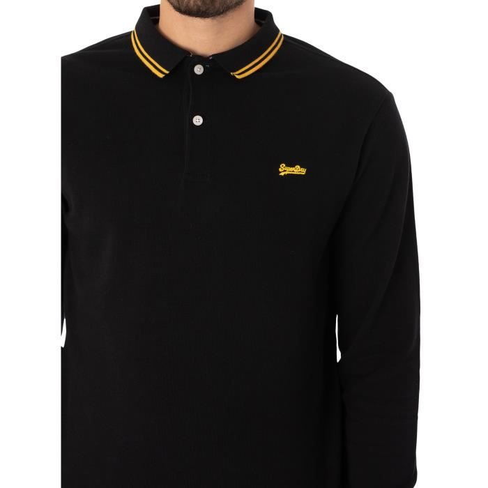 Superdry Pour des hommes Polo manches longues liser vintage