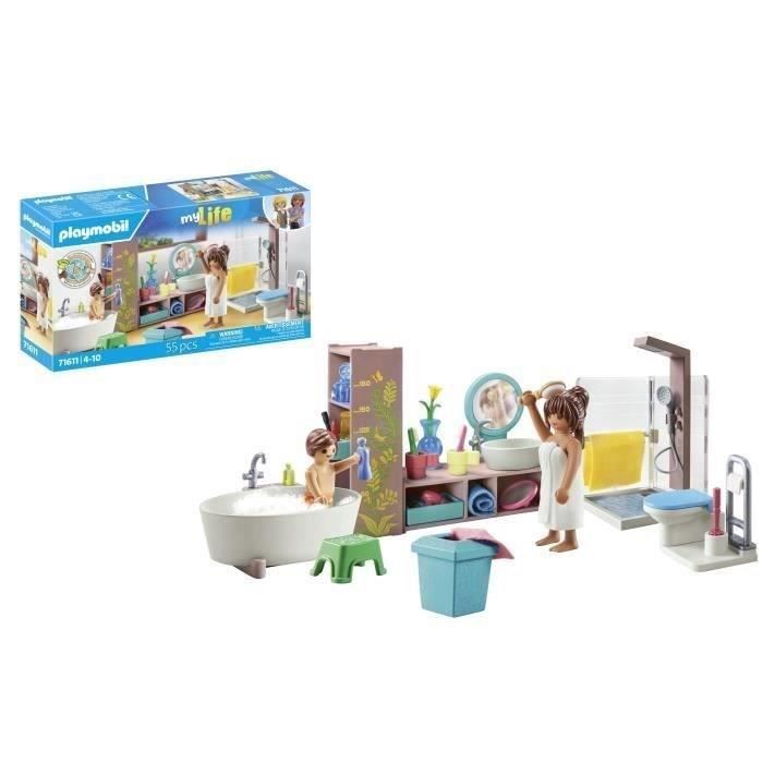 Playmobil Playmobil My Life 71611 - Salle De Bains Avec Douche Et Baignoire pas cher