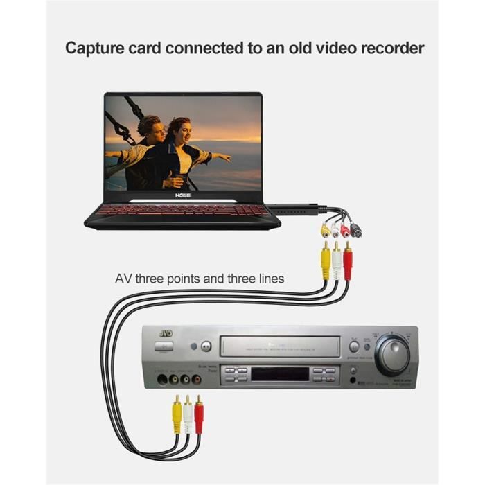 Pariszhuo Convertisseur Vhs Vers Numérique, Carte De Capture Vidéo Hi8, Adaptateur Convertisseur