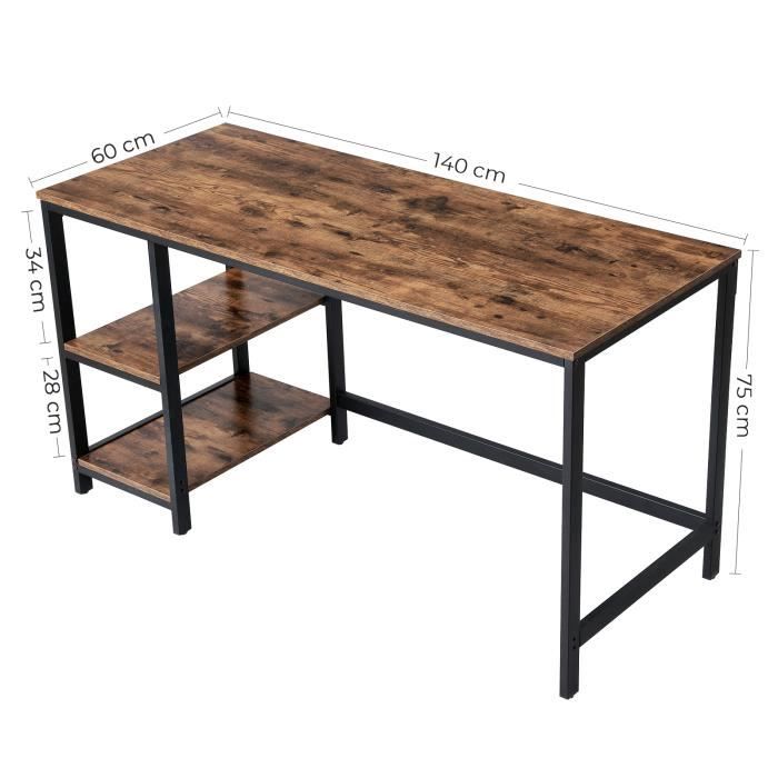 Bureaux et tables d'ordinateur en métal avec étagères