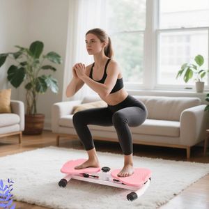 Planche De Torsion Fitness Rose - Exercice Taille & Abdos Debout, Massage Pieds Intégré, Support 100 Kg