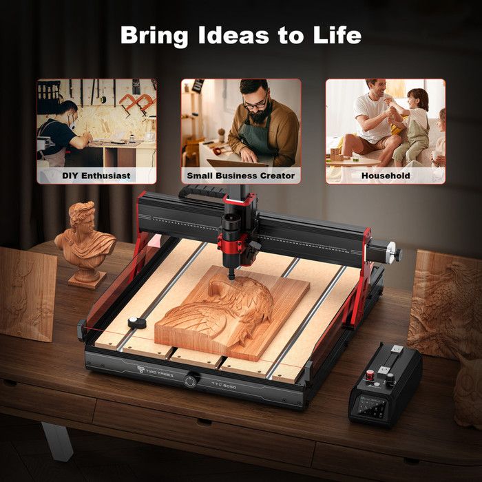 Twotrees TTC6050 CNC Router Cutter Laser Engraving Cutting Machine for ...