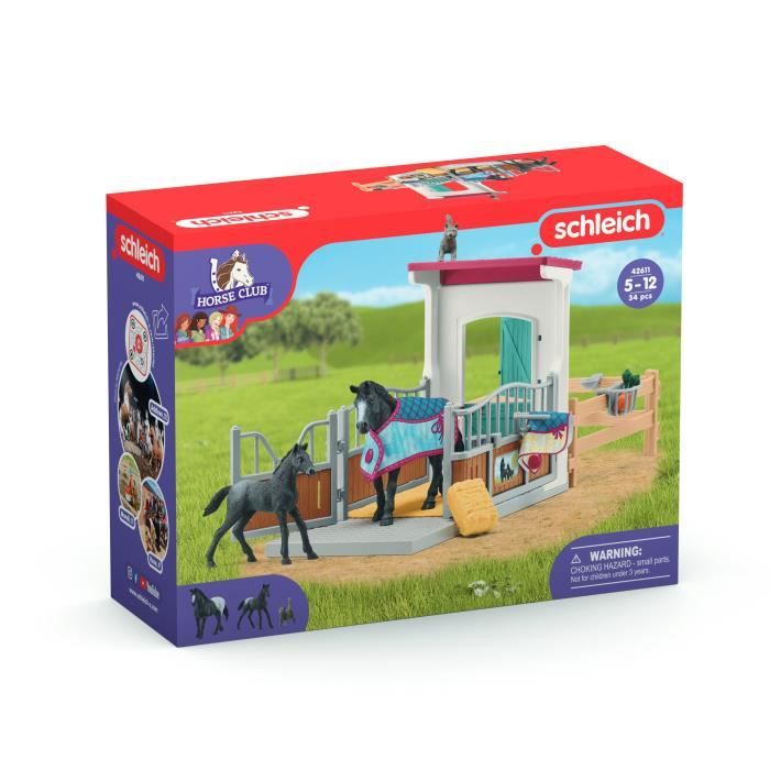schleich HORSE CLUB | Box pour jument et poulain 42611 | coffret 34 pièces | box, 2 chevaux, paddock et accessoires | cadeau pour filles et garçons | jouet cheval dès 5 ans schleich HORSE CLUB | Box pour jument et poulain 42611 | coffret 34 pièces | box, 2 chevaux, paddock et accessoires | cadeau pour filles et garçons | jouet cheval dès 5 ans