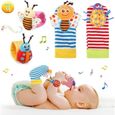4 Pcs Hochet bébé jouet eveil bébé 0 à 12 mois Bébé Poignet et Chaussettes-0