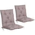 2x Coussin de chaise avec dossier Crème chiné 116x57x7cm Coussin pour fauteuil Intérieur Extérieur Maison Jardin-0