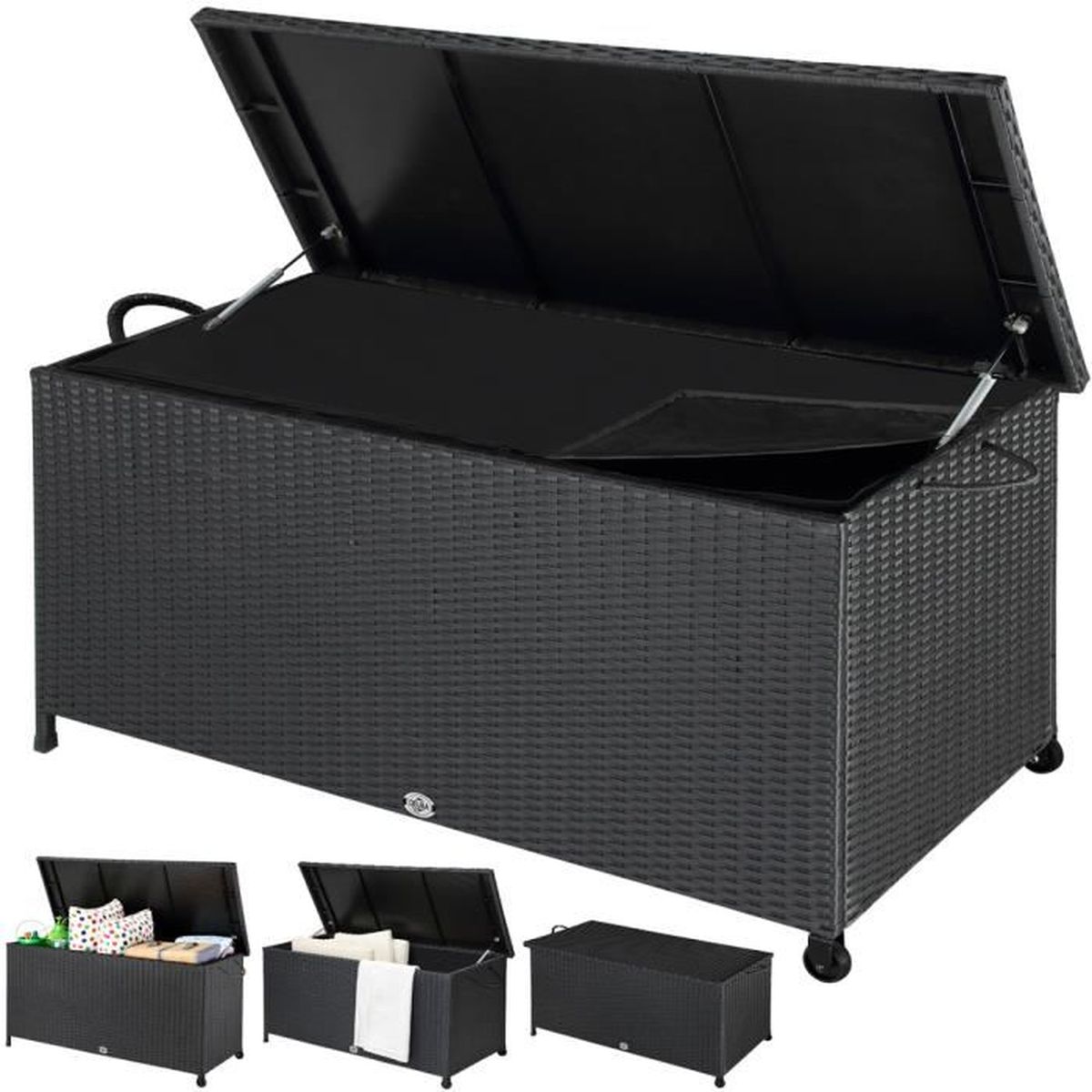 Coffre Boite De Rangement Polyrotin Malle Stockage Interieur Jardin Terrasse Noir Achat Vente Coffre D Exterieur Coffre Boite De Rangement P Cdiscount