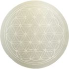 COCO PAPAYA Disque Fleur de Vie - Sélénite - Ø10cm - Pierre naturelle - Énergie positive - Ambiance chaleureuse