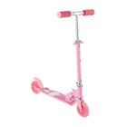 CAROMA Trottinette Enfant Rose- Trottinette Fille 2 Roues Pliable Hauteur Réglable clignotantes en PU charge max 50kg 3-12 ans <1.35M