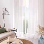ENJOY HOME Voilage uni en polyester sablé - Blanc - 140 x 280 cm