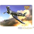 FÉENOMENN Plaque Métal Déco Vintage - Avion Guerre USA Vought F4U Corsair (20x30cm)OBJET DE DECORATION MURALE