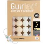 GUIRLED Guirlande lumineuse boules coton LED USB - Veilleuse bébé 2h - 3 intensités - 16 boules 1,6m - Coton