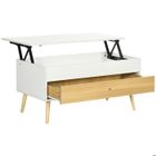 HOMCOM - Table basse - Panneau de particules - 100x50x49cm - Blanc