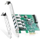 SANAG Binardat Carte D'Extension Pcie Vers 4 Ports Usb 3.0, Auto-Alimentée, Support À Profil Bas, Pour Windows 10-11[J1572]