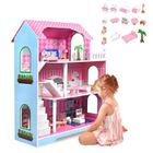 Maison de poupées - XMTECH - Modèle B - 3 étages - 15 meubles - 100x70x36 cm