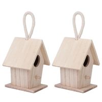 ZJCHAO Nichoir Boîte de nidification suspendue de maison d'oiseau en bois 2 pièces pour accessoires décoratifs de patio de jardin