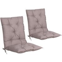 2x Coussin de chaise avec dossier Crème chiné 116x57x7cm Coussin pour fauteuil Intérieur Extérieur Maison Jardin