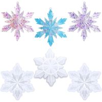 3pcs Moules en Résine Époxy flocon de neige, 3D Moule pendentifs Époxy Créative, Moules De Coulée DIY pour décoration d'intérieur