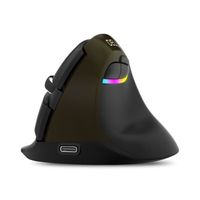 Souris,Delux M618 Mini souris sans fil Bluetooth + USB clic silencieux souris d'ordinateur verticale Rechargeable - Jet Black[B]