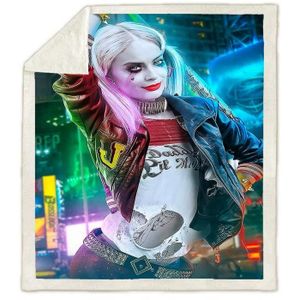 COUVERTURE - PLAID Couverture Suicide Squad - Motif Joker et Harley Q