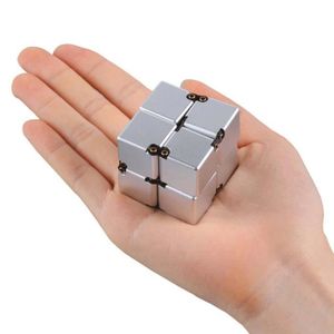 CUBE ÉVEIL Argent semi-allié - Cube magique anti stress en métal de qualité supérieure, Jouet pour soulager l'anxiété et