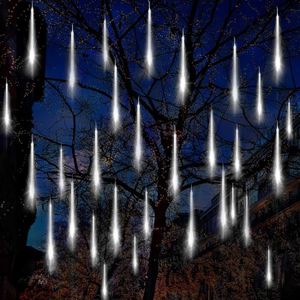 8 Tubes météore effet bâtons lumineux LED chaîne lumière pluie neige chutes  lumières décor lampe - Cdiscount Maison