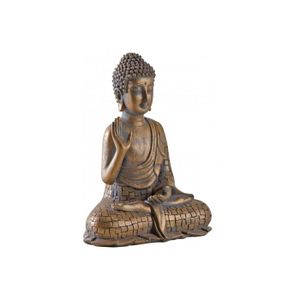 STATUE - STATUETTE Bouddha assis en résine doré -  Doré