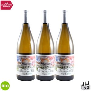 VIN BLANC Pays d'Hérault Cuvée Jourde Blanc 2020 - Bio - Lot de 3x75cl - La Chapelle Saint Mathieu - Vin IGP Blanc du Languedoc - Roussillon