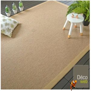 Tapis Int/érieur /& Ext/érieur Terrasse Et Balcon Monochrome Structur/é Dimension:200x290 cm Couleur:Beige