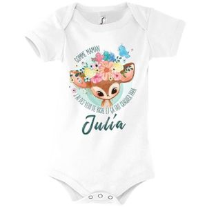 BODY Julia | Body bébé prénom fille | Comme Maman yeux de biche | Vêtement bébé adorable pour nouve 3-6-mois