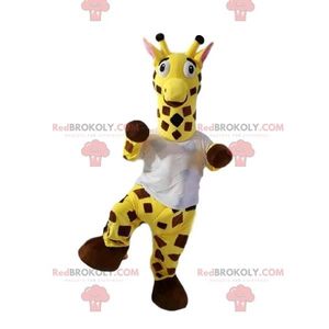 DÉGUISEMENT - PANOPLIE Mascotte de girafe avec un t-shirt blanc. Costume 