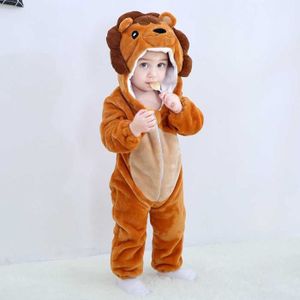 Combinaison Pyjama polaire pour enfants - Lion, 5-10 ans, Orange