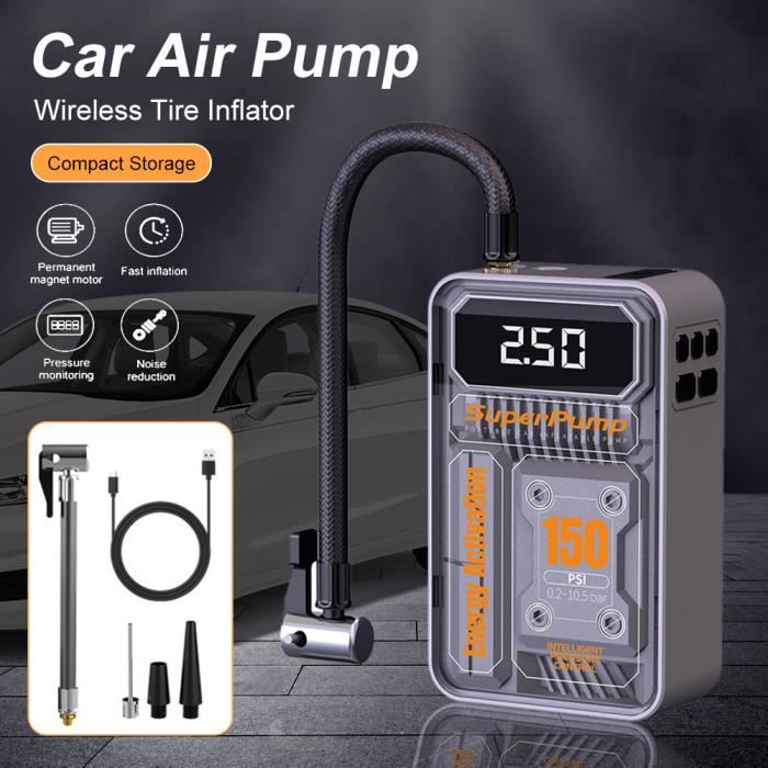 Mini compresseur d'air portable 150PSI gonfleur de pneu de voiture Kit  portable pompe à pression 12V-JIY - Cdiscount Auto