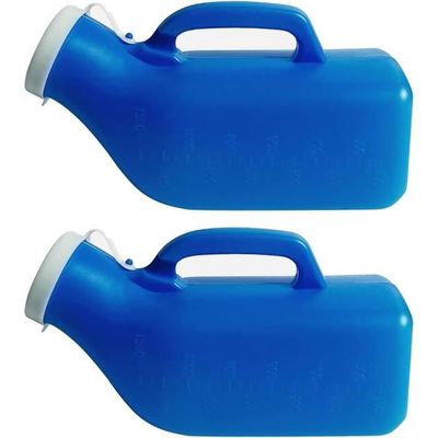 Urinoir Portable Pour Homme - Capacité 2,5 Litres - Blanc - En Plastique - Pour La Nuit Ou Déplacement