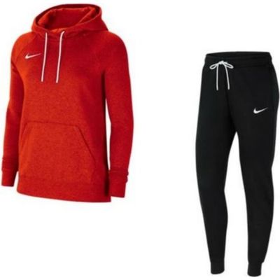 Jogging Polaire A Capuche Femme Nike Rouge et Noir Multisport