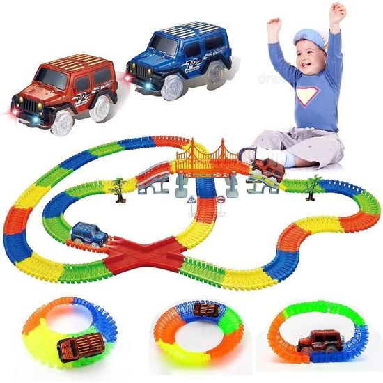 Circuit De Voitures Miniatures Avec Boucle 360° – 2 Voitures Rétrofriction, Pour Enfants 3-12 Ans, Sans Piles
