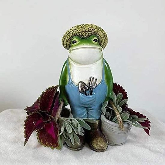 Statue Grenouille Méditation - Décoration Jardin Résine - Design Realiste - Pour Extérieur Et Intérieur