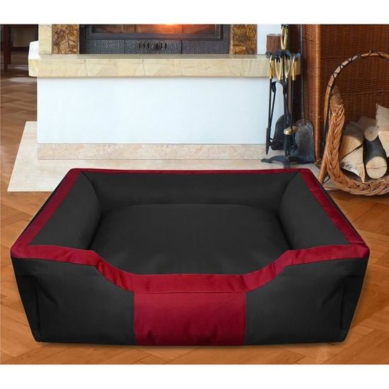 BedDog BRUNO, noir-rouge, XXL env. 115x85 cm,Panier corbeille, lit pour chien, coussin de chien:  Animalerie