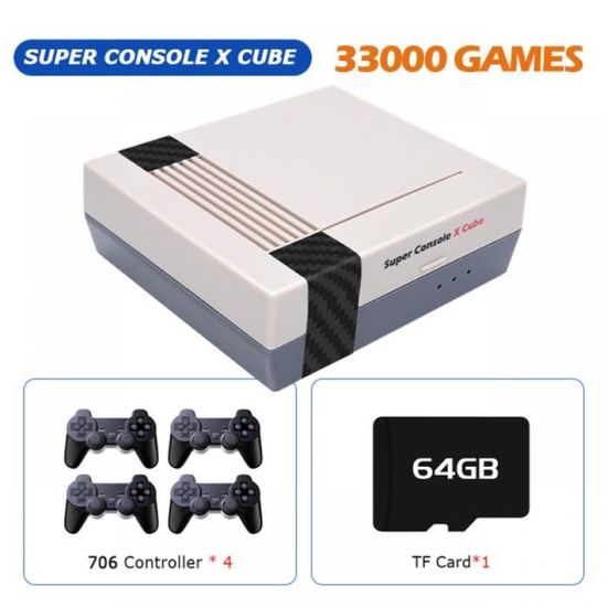 Console De Jeux Rétro 50000+ Jeux - Processeur S905X, 256Go, 4K, 2 Manettes Sans Fil | Plug & Play, Système Emuelec, Jeux Classiques Multi-plateformes