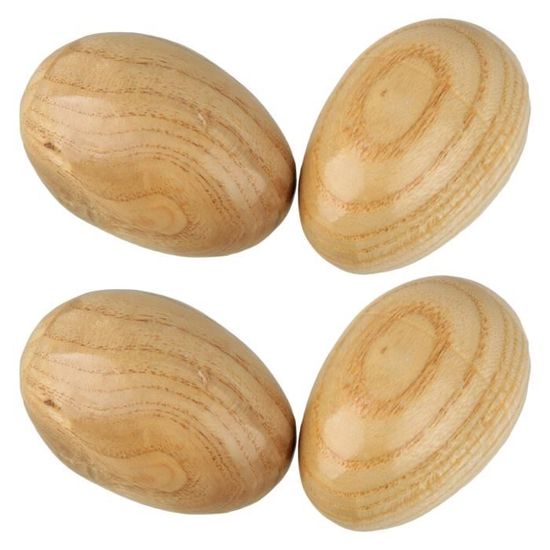 12 Mini Maracas En Bois Colorées - Pour Enfants - Éveil Musical Et Sensoriel - Forme D'œuf - 4