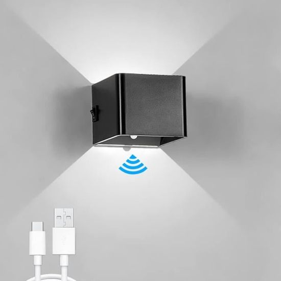 Spot Mural LED Rechargeable Avec Détecteur De Mouvement – Rotation 360°, Réglage Luminosité Et Couleur, Pour Tableaux Et Décor