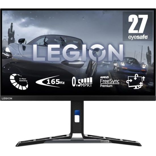 Écran PC Gamer LENOVO 27" FHD 165Hz Dalle IPS 0,5ms Réglable en Hauteur