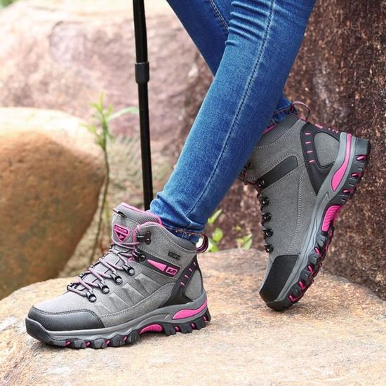 Chaussures de randonnée à plateforme Femmes Sports plein air Escalade Baskets trekking imperméables