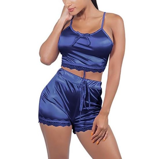 Ensemble Femme Ete Pyjama Satin Femme Short Pièces Ensemble