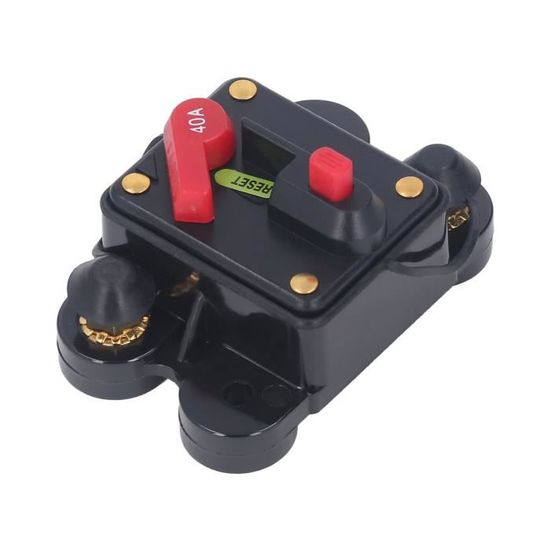 Disjoncteur Fusible Réarmable 40A Pour Voiture - Protection Audio, Réinitialisation Manuelle, 12-48V DC