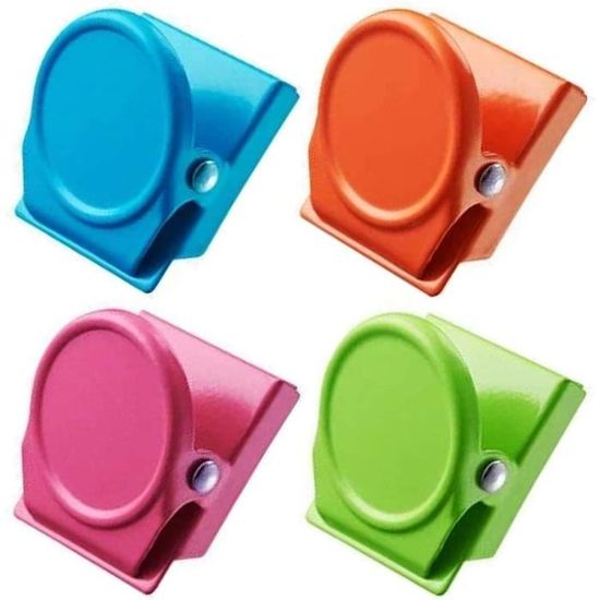 Uooker Aimant avec Pince 4 Pièces Clip Magnétique Aimants Parfaits pour